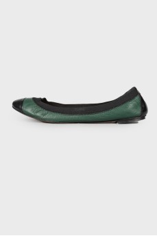 Leather two-tone ballerinas