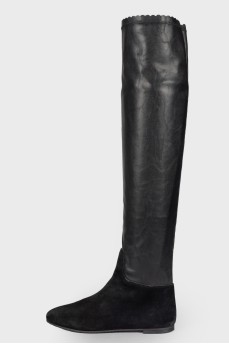 Black leather boots