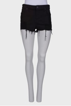 Black ripped effect shorts