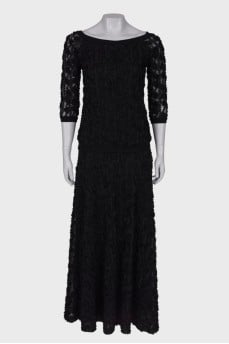 Black suit with appliqué