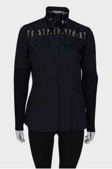 Navy blue shirt decorated with sequins