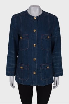 Denim jacket with golden buttons