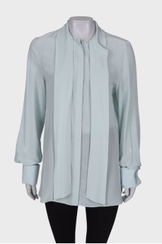 Turquoise silk shirt