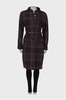Dark purple coat decorated with sequins