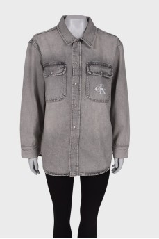 Gray denim shirt, with tag