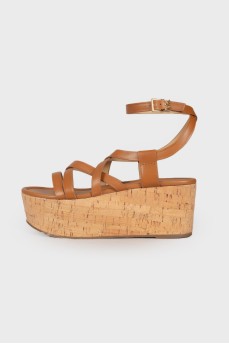 Cork platform sandals