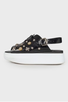 Black embellished sandals