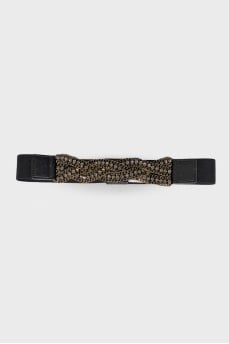 Belt decorated with a chain with rhinestones