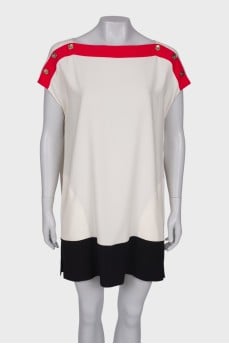 Silk dress with golden buttons