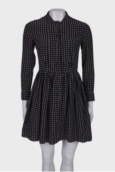Silk dress with polka dot print