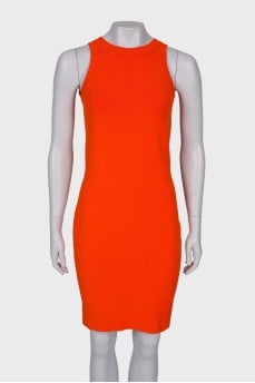 Bright orange bodycon dress