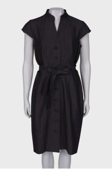 Dark gray belted dress with tag