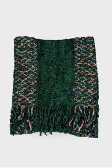 Dark green ratterned scarf