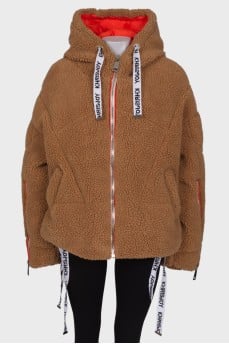 Cropped faux fur jacket