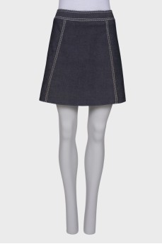 A-line denim skirt