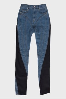 High rise combination jeans