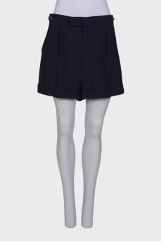Navy blue wool shorts