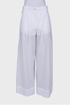 White translucent trousers