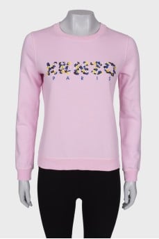 Pink sweatshirt with brand logo