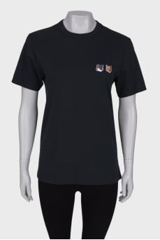 Dark gray T-shirt with patches
