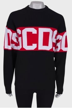 Printed ribbed sweatshirt