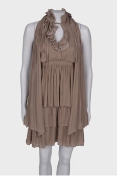 Sleeveless dress with frills