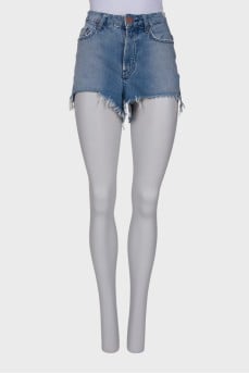 Raw hem denim shorts