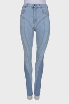 Jeans with raised seam