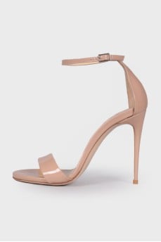 Patent stiletto sandals