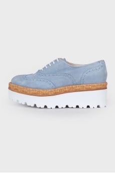 High platform suede brogues