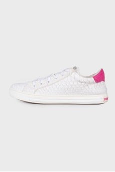White embossed sneakers