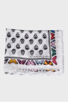 White scarf in print