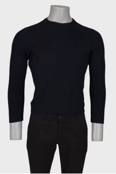 Men's plain black sweater