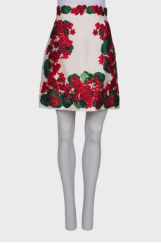 High rise silk skirt