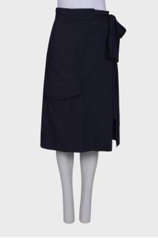 Tie midi skirt