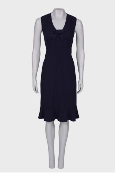 Wool navy blue dress