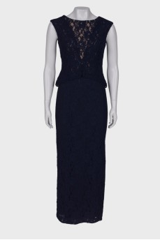 Lace navy blue dress