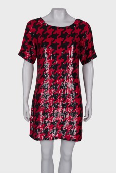 Two-tone dress decorated with sequins