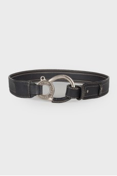 Leather belt with carabiner