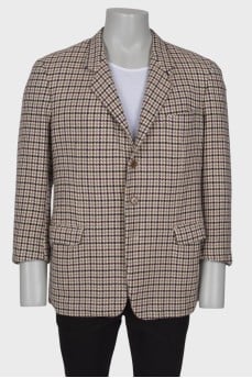Men's jacket with houndstooth print
