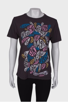 Gray printed T-shirt