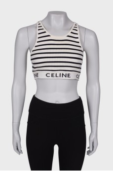 Striped top with brand logo