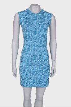 Blue dress with brand logo