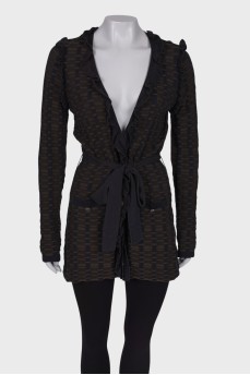 Patterned frill cardigan
