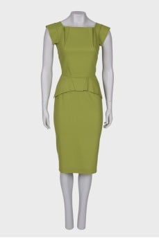 Green wool dress