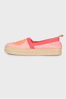 Textile espadrilles with brand logo