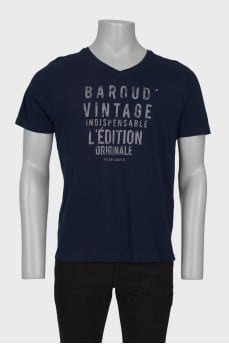 Men's blue printed T-shirt