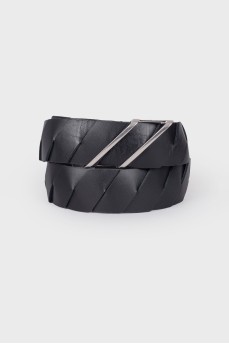 Embossed leather belt