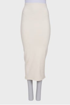 Beige pencil skirt