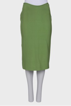 Green wild silk skirt